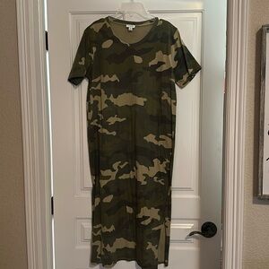 J Crew Camo Long T-Shirt dress